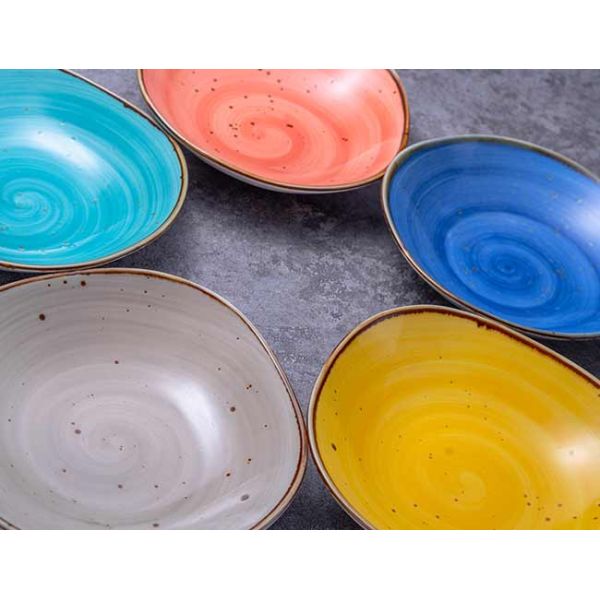 Rustic White Glaze Deep Dish Plate 7.5 Inch 8.5 Inch