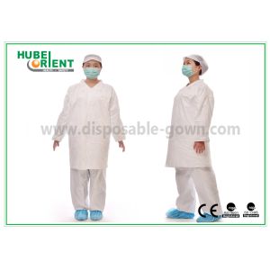 China 30G/M2 Tyvek Disposable Visitor Gown With Snap on sale