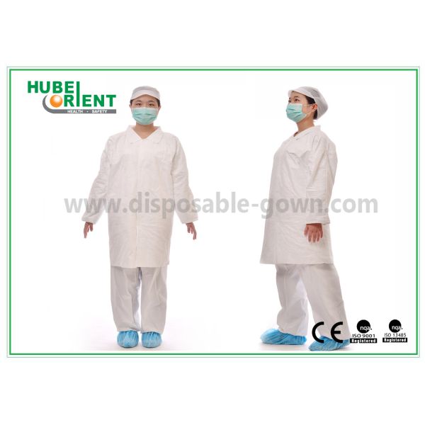 Buy 30G/M2 Tyvek Disposable Visitor Gown With Snap at wholesale prices