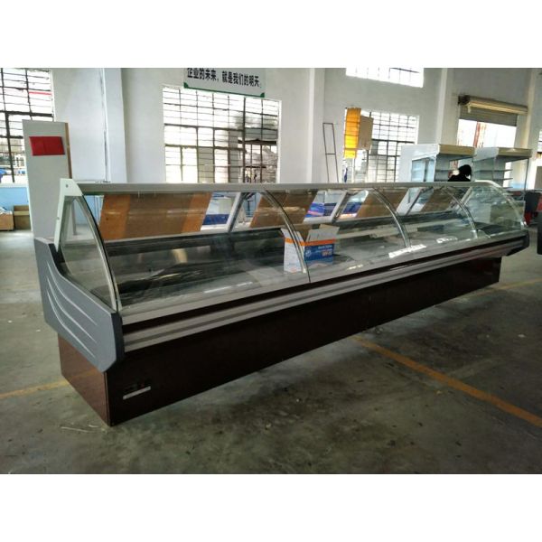Butchery Curved Glass Deli Food And Packed Meat Display Case