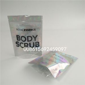 Gravure Printing Holographic Makeup Bag , Customized Stand Up Pouches With