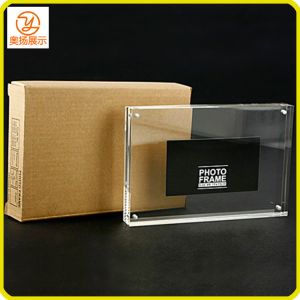 Quality customize 8 inches transparent acrylic magnetic picture frame for sale