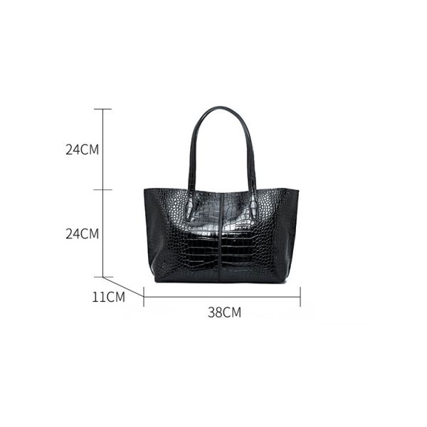 Shopper Patent Authentic Black Leather Tote Handbags With Zipper