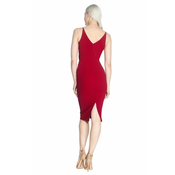 Perfect Sleeveless Sexy Plus Size Short Red Evening Dress V-neck Spaghetti Straps Sheath Ruffles Knee-length