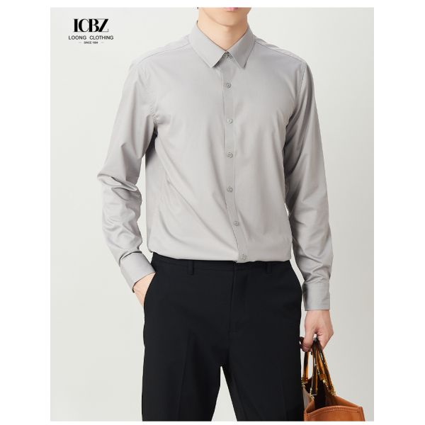 Gender Men Slim Fit Dress Shirt with Logo 100% Mercerised Blue/Red/Green/White Formal