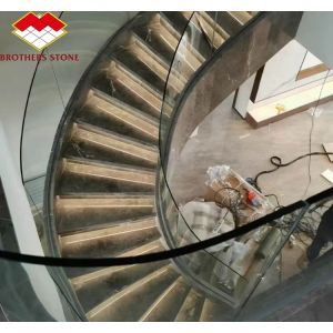 Natural Stone Stairs in Modern European Style with Cut-to-Size Big Slab Polished