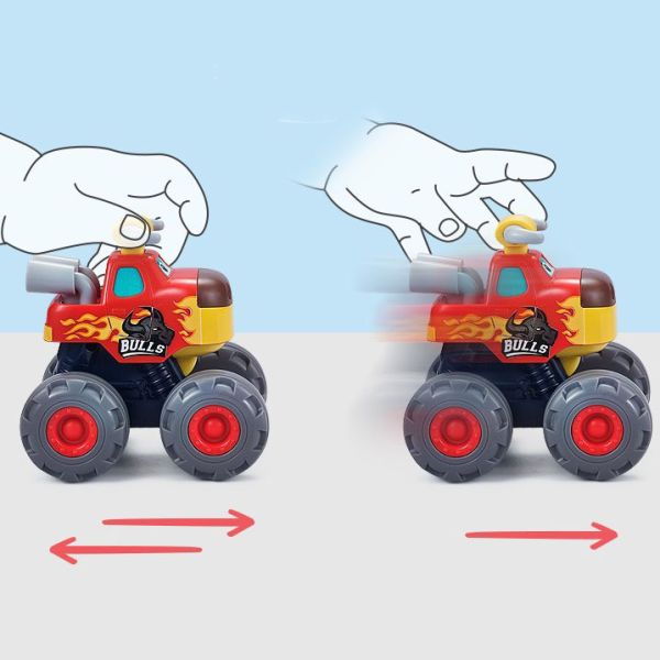 No Battery 3 Pack Friction Powered Pull Back Toy Cars Set for 1 2 3 Year Old Boys