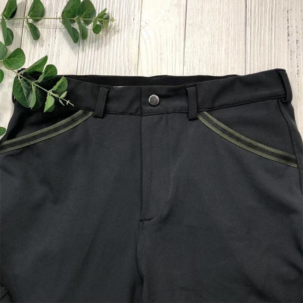 Black High Waisted Jodhpurs Breeches Horse Riding Pants For Male 320gsm