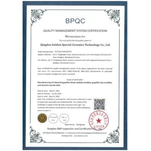 Qingdao Baidun Special Ceramics Technology Co., Ltd. Certifications