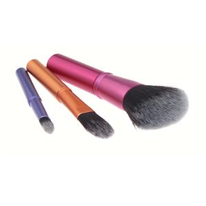Light Weight Travel Makeup Brush Set / Aluminum Handle professional cosmetic