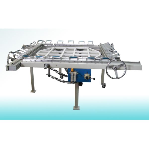 Stainless steel vibrating screen stretching machine (SWECO round screen