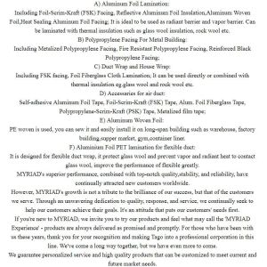 Thermal Insulation Adhesive Woven Building Sarking,Woven Cloth with Aluminum