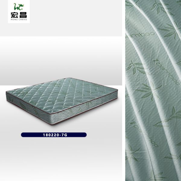 Green Bamboo Charcoal poly Knitted Mattress Fabric 220cm Width