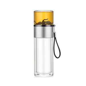 Drinking Double Wall Tea Infuser Strainer Glassware Cup 238ml