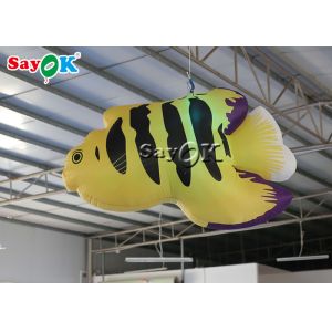 Amusement Parks Yellow Tropical Fishes 2m Inflatable Lighting Decoration
