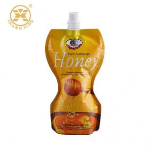 China Honey spout pouch Plastic Printed Laminated Packaging Liquids Juice puree packaging pouch with cap on sale