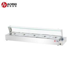 Restaurant Hotel Catering Equipment Stainless Steel Glass Food Warmer Buffet