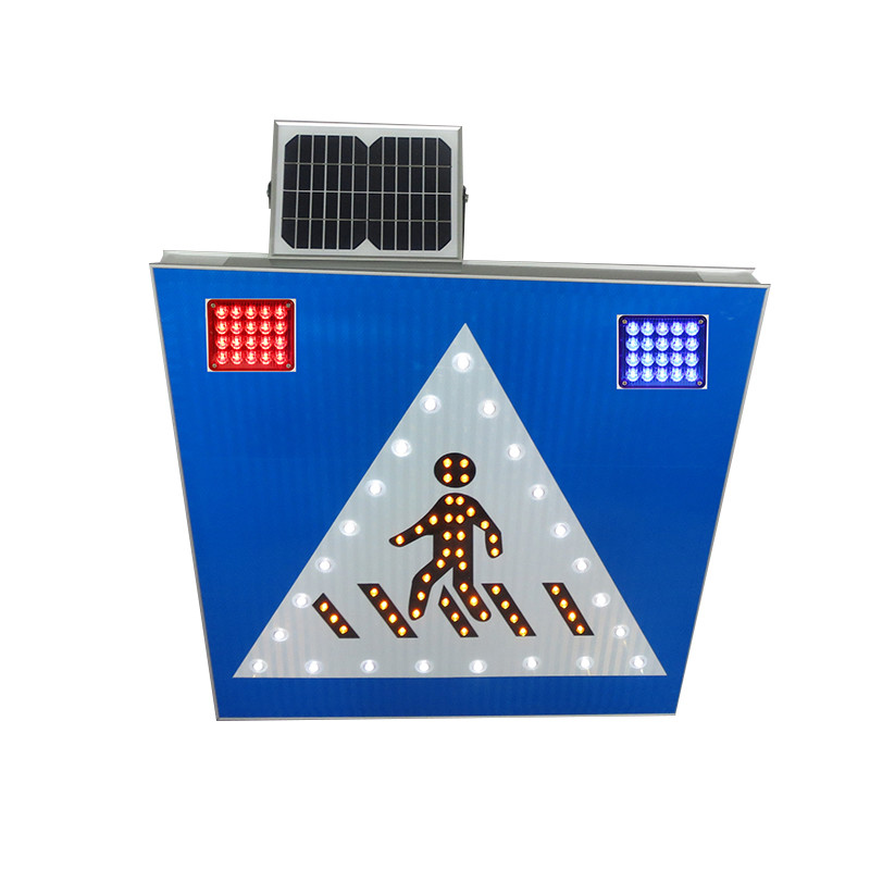 Quality Monocrystalline Solar Pedestrian Crossing Sign 5W Flashing Lithium Battery for sale