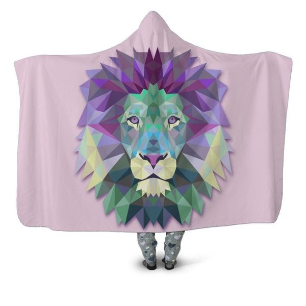 lion children's adult hooded blanket velvet fabric rectangular hand washable