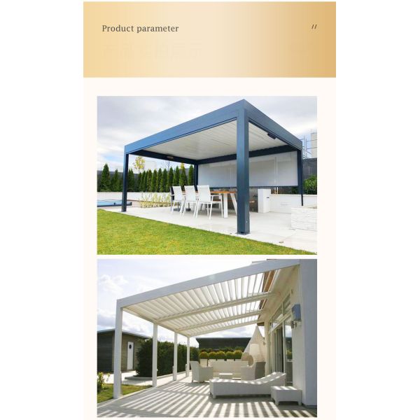 Courtyard Outdoor Flipped Louver Arbor Garden Villa High-Grade Awning Electric Aluminum Alloy Pavilion