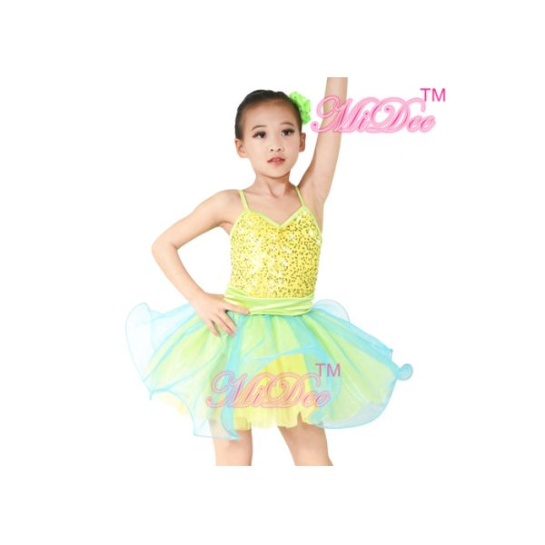 Buy lyrical ballet dance costumes Sequin Tops Two Colors Layered Tulle Skirt at wholesale prices