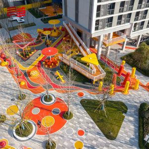 Outdoor Children's Playground Play and Decoration Planning with Custom Print
