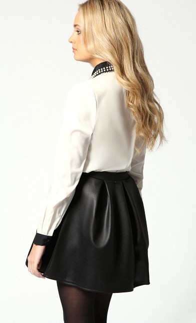 Leather Womens Summer Skirt / Skirts , Black Short Professional