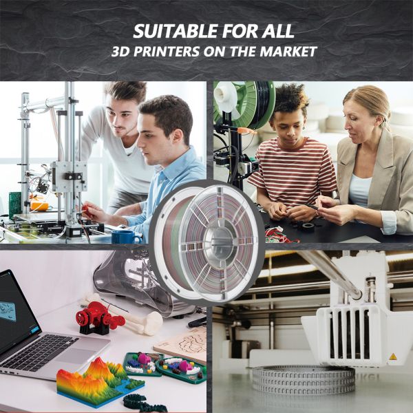 Net Weight 1kg Rainbow PLA+ Filament 1kg Diameter 1.75mm for 3D Printing Filament