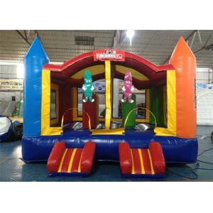 Quality Commercial Plato PVC Tarpaulin Inflatable Bouncer House With Small Slide for sale