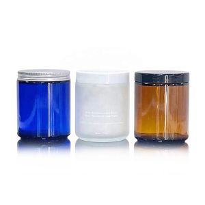 500ml Frosted Cobalt Blue Glass Cosmetic Jars Candle Glass Container 500g