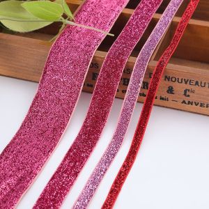 Quality Customized logo Colorful 100% Nylon Solid Color Single Face flocked Stretch Velvet Ribbon for sale