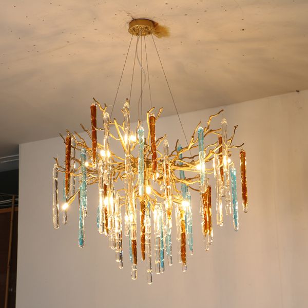 Colored Spiked Glass Custom Pendant Lights For Home Decor