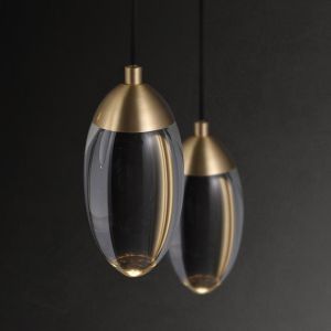 Nordic Modern Light Luxury Diamond Led Glass Chandelier copper pendant lights(WH