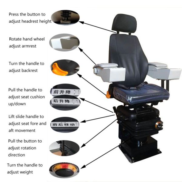 M801 Adjustable Operator Seat Ship Mechanical Suspension Seats