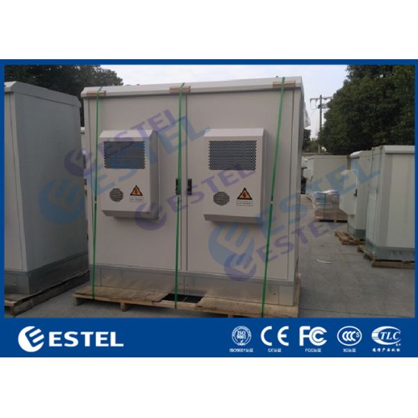 Two Compartment Base Station Cabinet Weatherproof IP55 With Aircon Cooling System