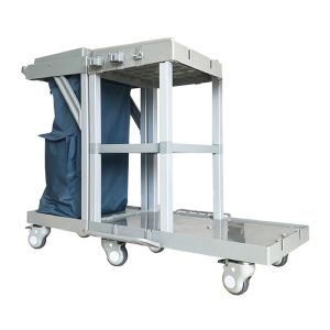Quality Gray Continental Janitor Cart With Vinyl Zippered Bag for sale