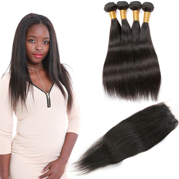 Buy Unprocessed Indian Human Hair Bundles / Straight Indian Remy Hair Weave at wholesale prices