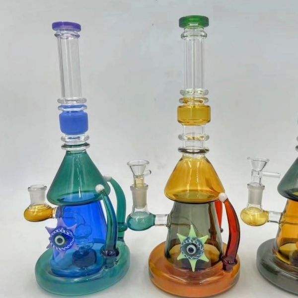 Buy 14 Inch Glass Water Pipes Electroplated Sandblast Beaker Smoking at wholesale prices
