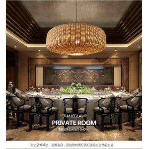 Rattan Lamp Chinese Handmade Pendant Lights Retro Lamp for Dining Room