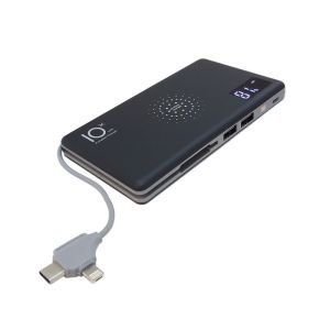 Smart LCD Display Wireless Power Bank 10000mAh with 3-IN-1 Cable Universal