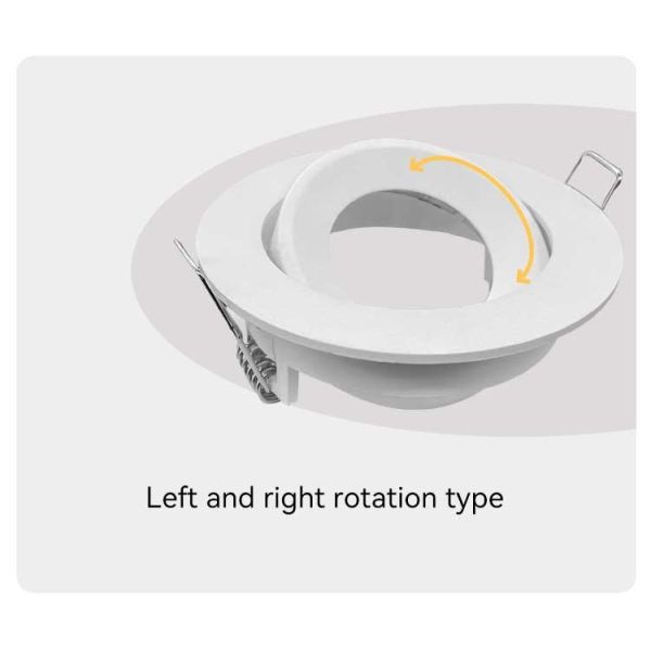 Architectural Die-Cast Aluminum Recessed Spotlight Frame With 20° Tilt And Bi-Directional Rotation