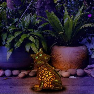 Metal 9.8 Inches 0.01W Cat Solar Garden Lights
