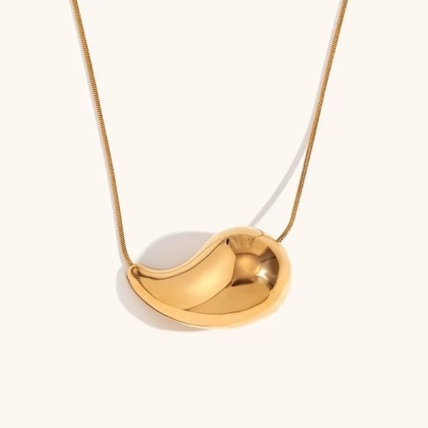 Buy Customized 18K Gold Teardrop Necklace 45+5cm Brass Teardrop Necklace at wholesale prices