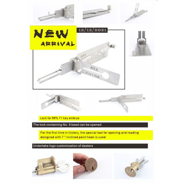 training locksmith tools kit Lishi Tools Yale-5 Yale-6 cisa-5 lock picking 2-IN-1 Pick