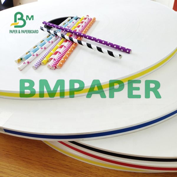 Food Grade Virgin Pulp 28 GSM White Kraft Straw Wrapping Paper Rolling For Tobacco Packing