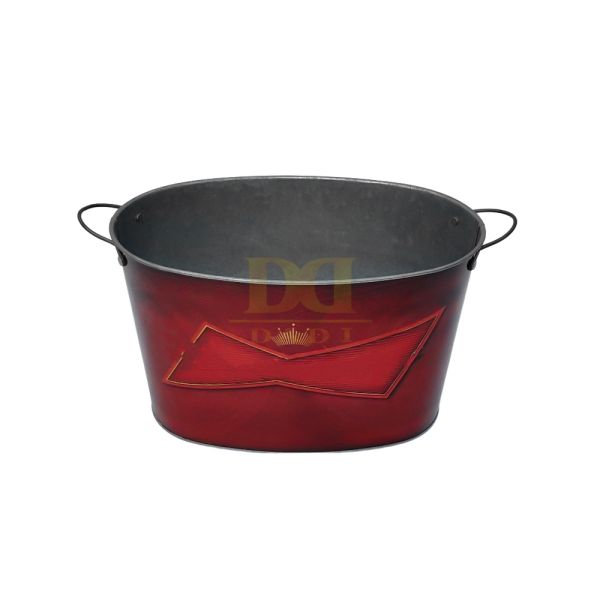 DADI 10L Rustproof Wine Ice Bucket Beverage Cooler Bucket Silkscreen Vintage Galvanized