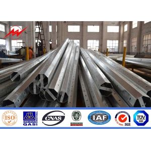 33kv Power Distribution Steel Transmission Poles Hot Dip Galvanized Gr65