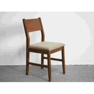 Walnut Solid Wood Dining Chair With Cushion Sloping Back