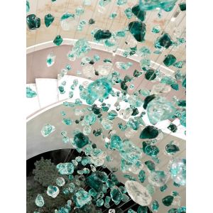 Hotel Crystal Chandelier Bar Living Room Large Engineering Light Green