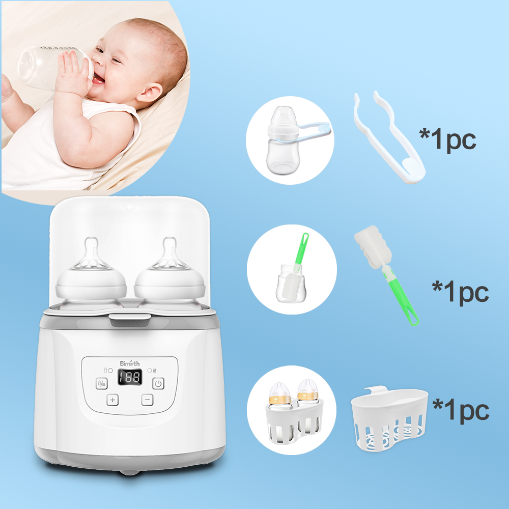 Large Capacity Holds 6 Bottles LED Display 4 in 1 Digital Double Bottle Warmer Baby Bottle Sterilizer and Dryer